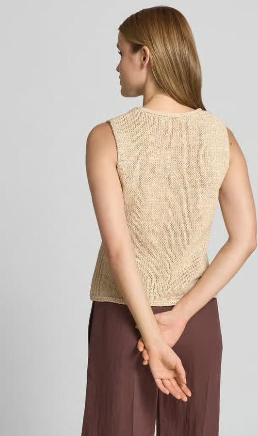 Oui Gebreide top met ronde hals - Foto 3