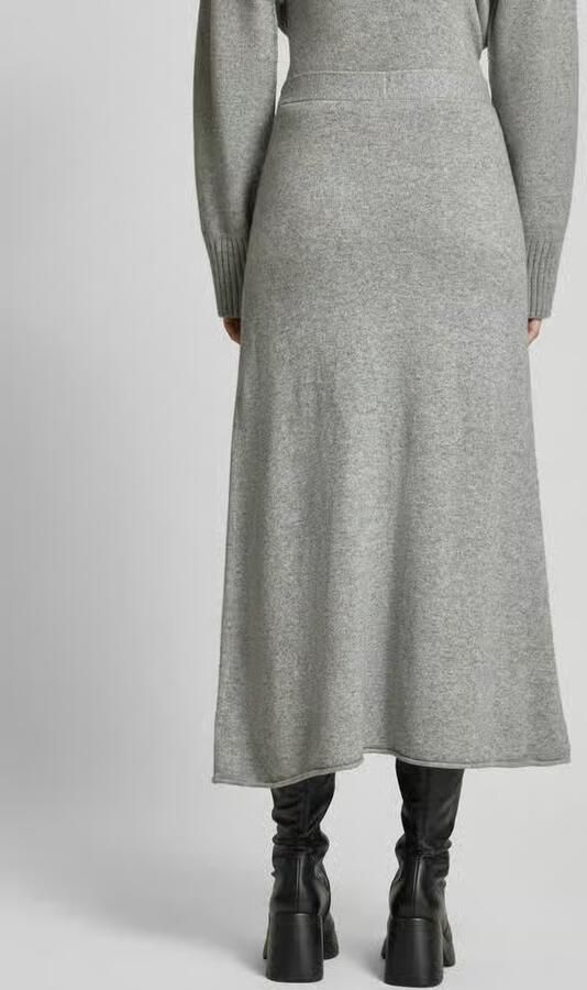 Oui Knielange gebreide rok met elastische band