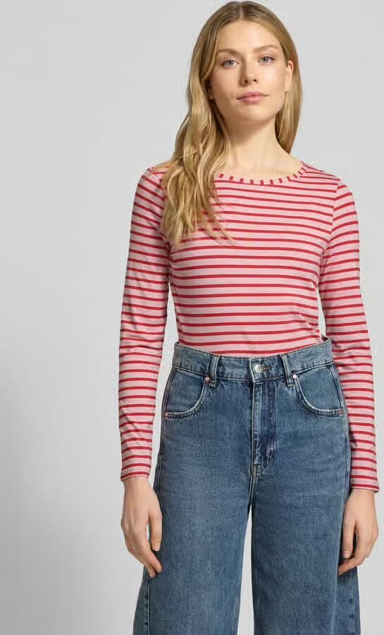 Oui Longsleeve met geribde ronde hals Model 'SUMIKO' - Foto 3