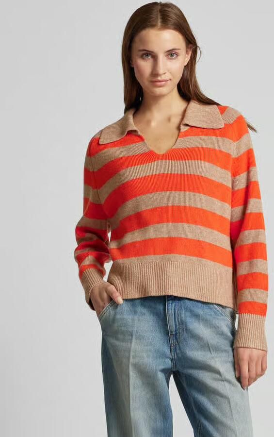 Oui Loose fit gebreide pullover van wolmix - Foto 4