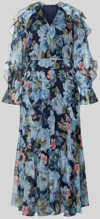 Oui maxi-jurk met ruches en knoopsluiting - Foto 2