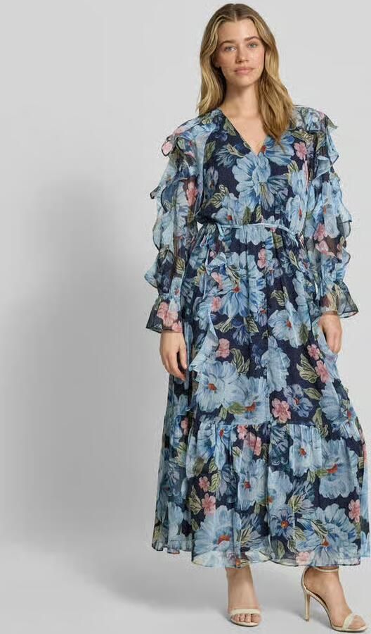 Oui maxi-jurk met ruches en knoopsluiting - Foto 3