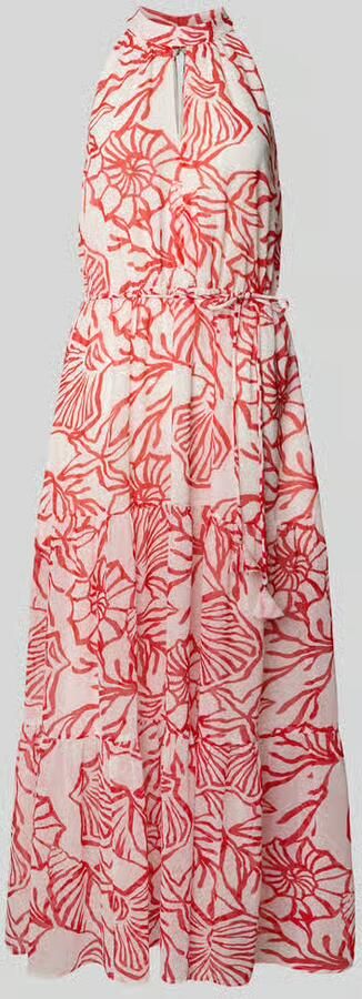 Oui Maxi-jurk met strikceintuur