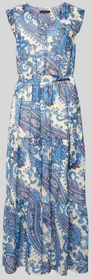 Oui Midi-jurk in all-over look met Strikceintuur