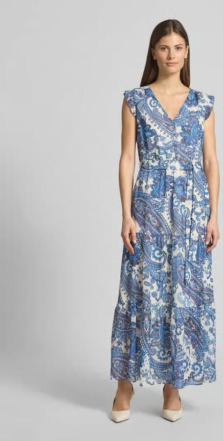 Oui Midi-jurk in all-over look met Strikceintuur - Foto 3