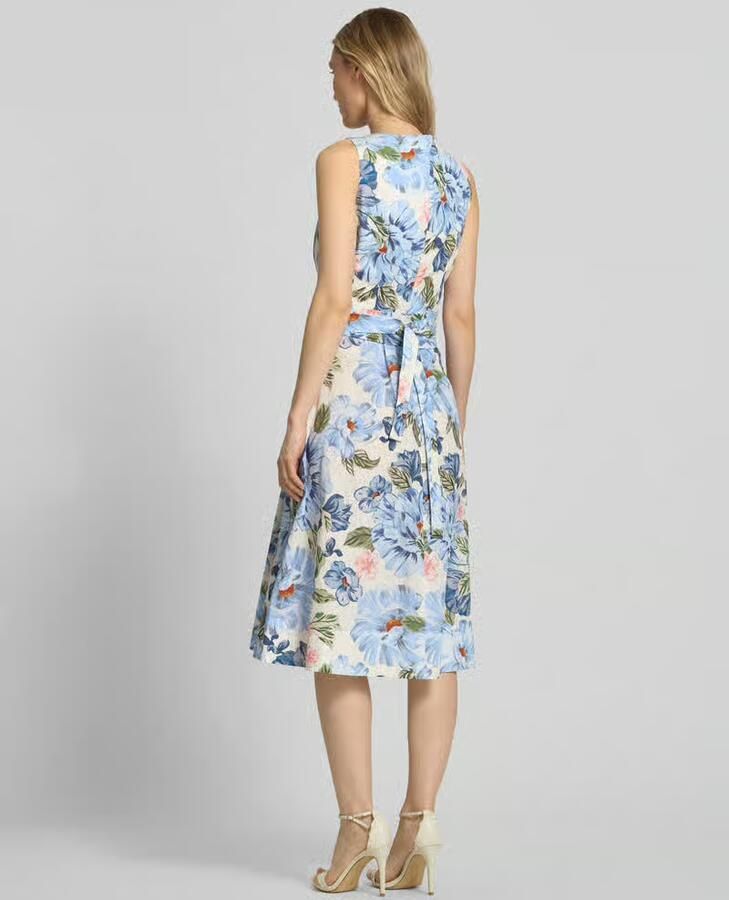 Oui midi-jurk met all-over bloemenmotief