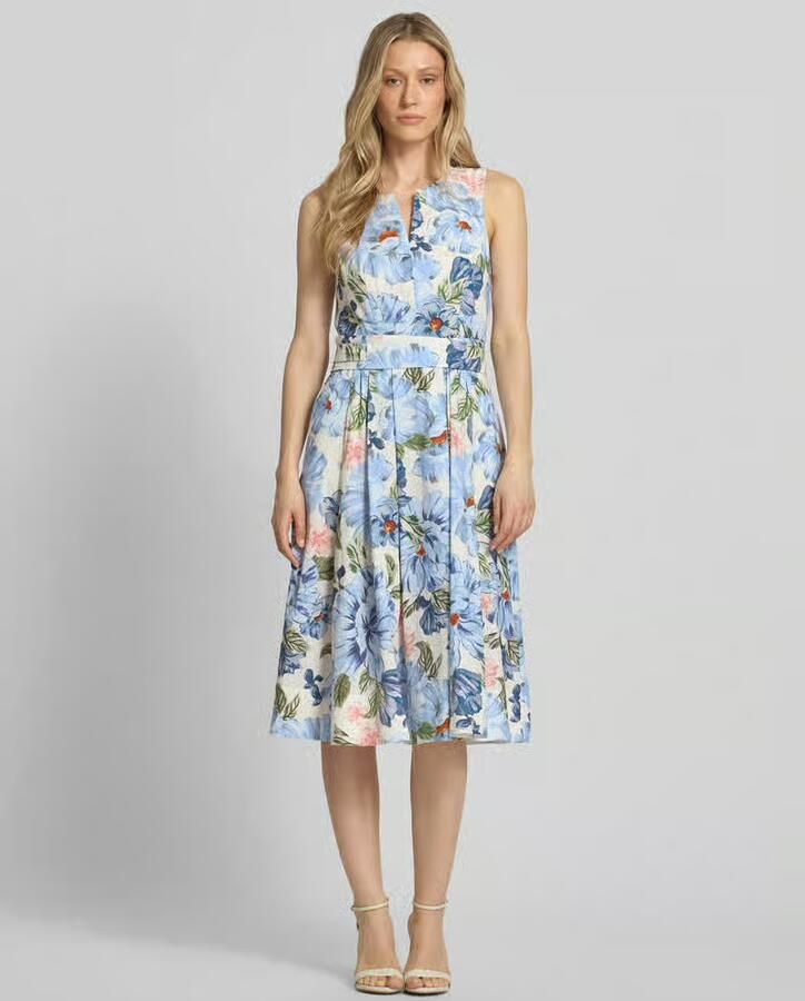 Oui midi-jurk met all-over bloemenmotief - Foto 2