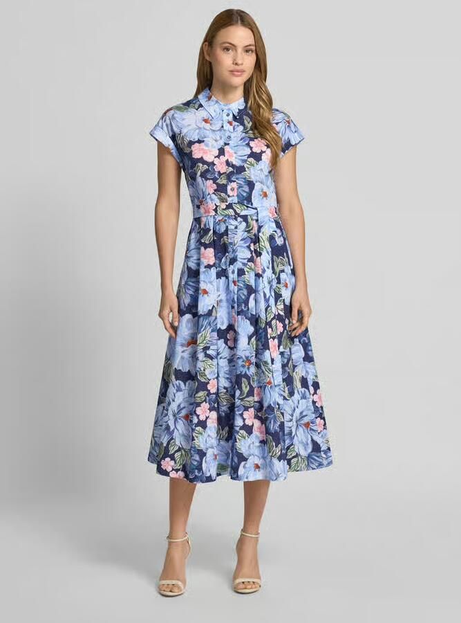 Oui midi-jurk met all-over bloemenmotief - Foto 2