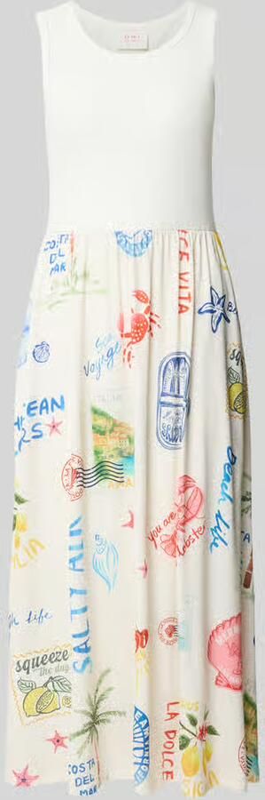 Oui midi-jurk met all-over motiefprint - Foto 3