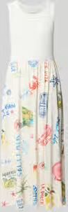 Oui midi-jurk met all-over motiefprint