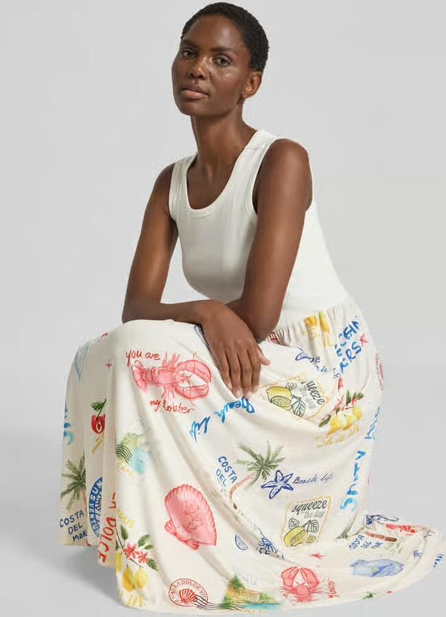 Oui midi-jurk met all-over motiefprint - Foto 2