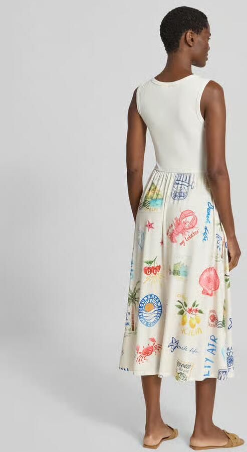 Oui midi-jurk met all-over motiefprint - Foto 3