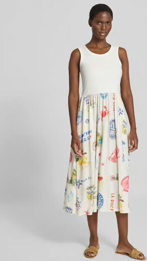Oui midi-jurk met all-over motiefprint - Foto 2