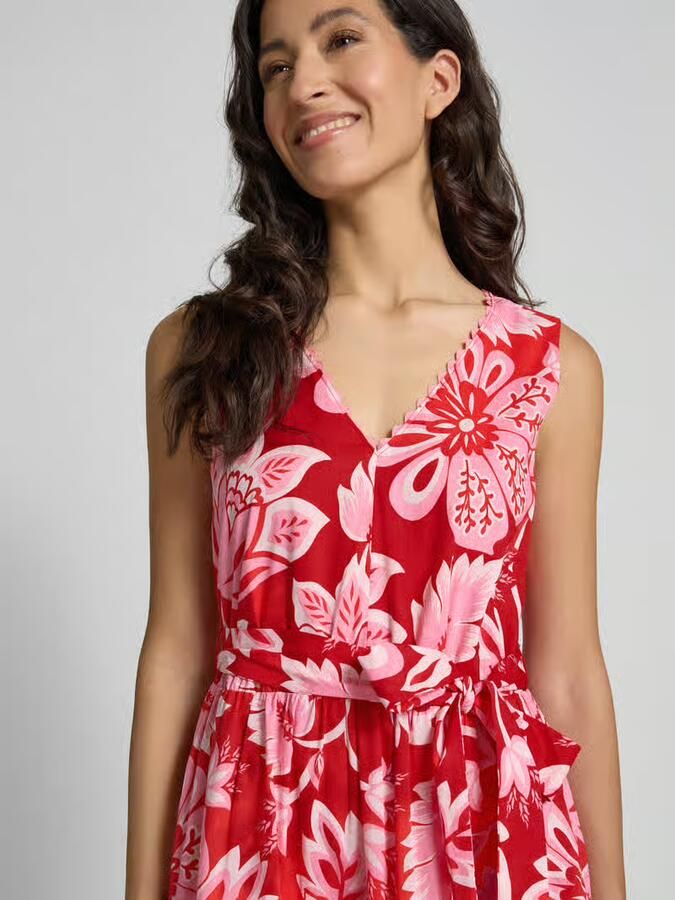 Oui Midi-jurk met broderie anglaise