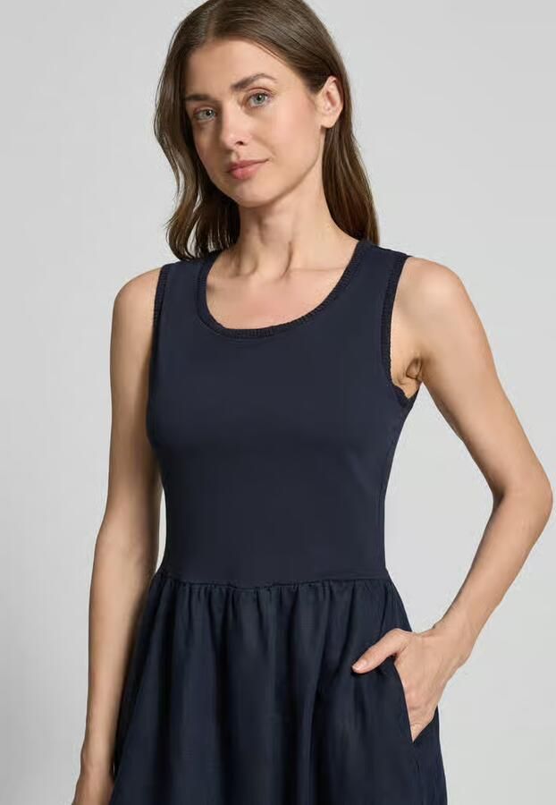 Oui Midi-jurk met Ronde hals