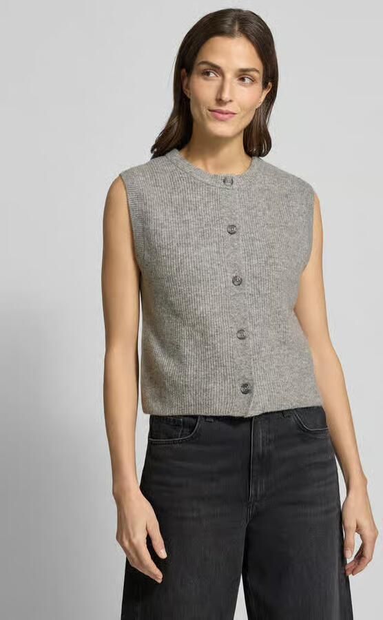 Oui Mouwloos vest met ronde hals en knoopsluiting - Foto 2