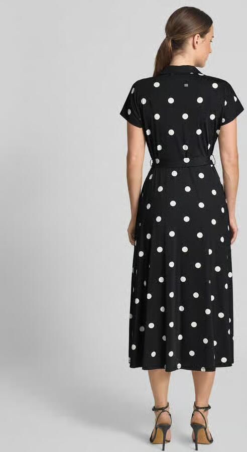 Oui Overhemdjurk in all-over look met strikceintuur - Foto 1