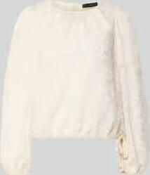 Oui regular fit blouse met franjes en ronde halsuitsnijding