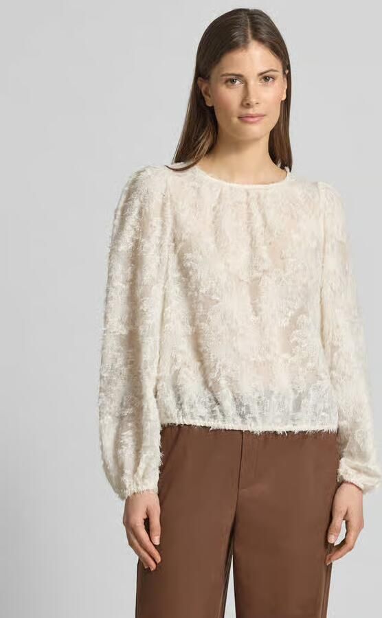 Oui regular fit blouse met franjes en ronde halsuitsnijding - Foto 2