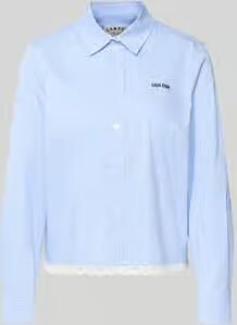 Oui regular fit blouse met label-stitching en kant