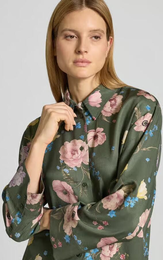 Oui Regular fit blouse van viscose in all-over look
