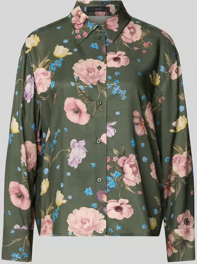 Oui Regular fit blouse van viscose in all-over look - Foto 2