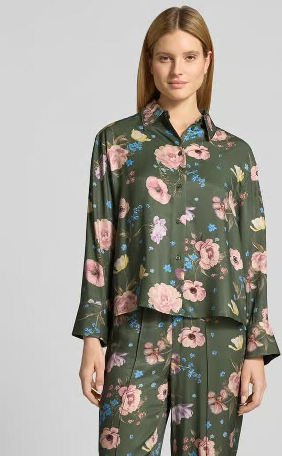 Oui Regular fit blouse van viscose in allover-look - Foto 2