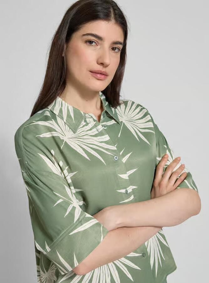 Oui Regular fit blouse van viscose met extra brede schouders - Foto 2