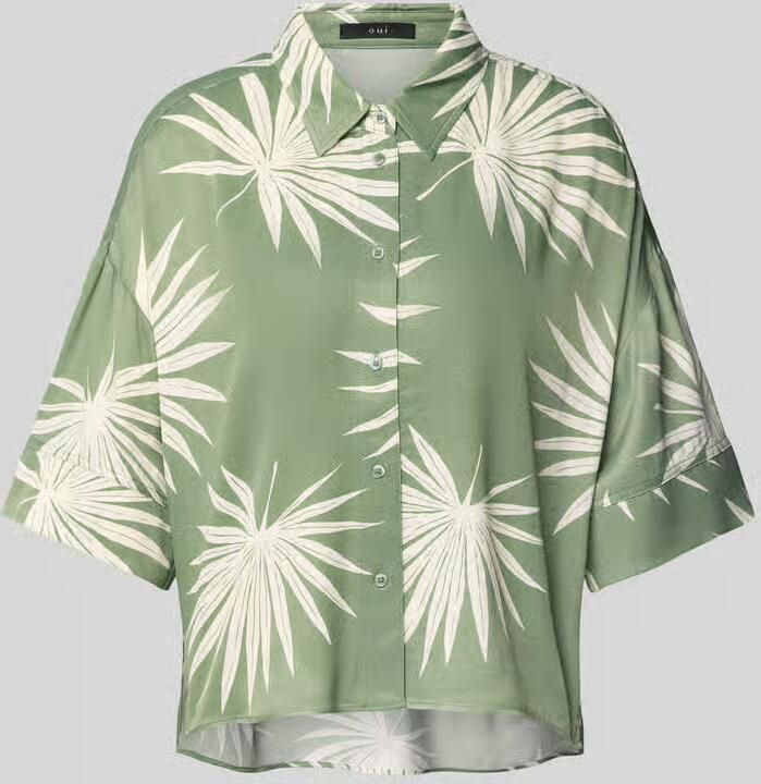 Oui Regular fit blouse van viscose met extra brede schouders - Foto 4
