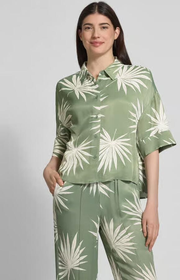 Oui Regular fit blouse van viscose met extra brede schouders - Foto 3