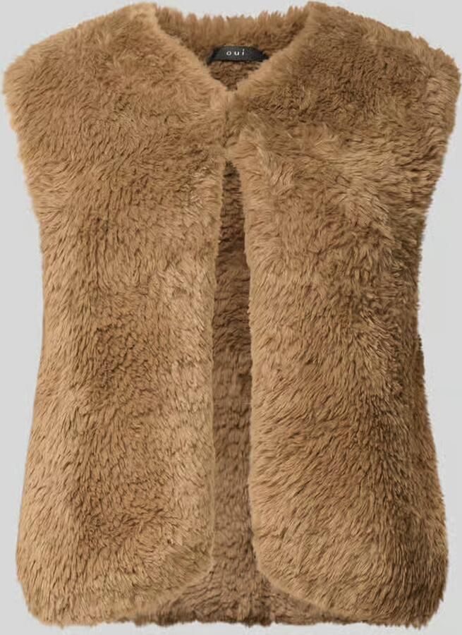 Oui Regular fit bodywarmer van imitatiebont