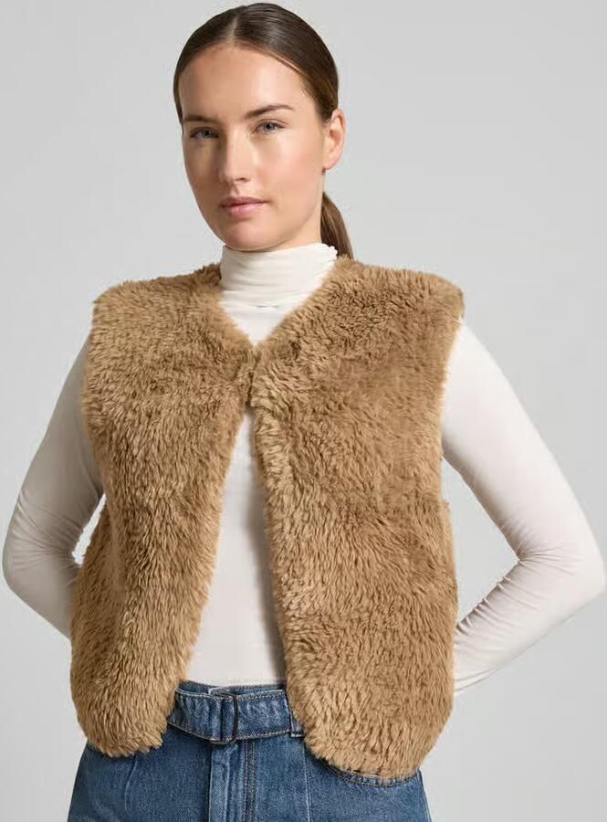 Oui Regular fit bodywarmer van imitatiebont - Foto 2