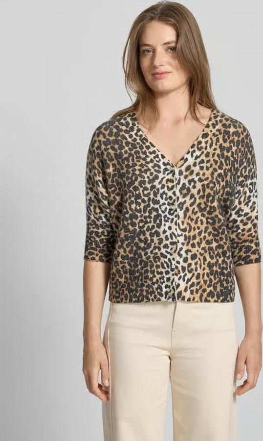 Oui Regular fit gebreid jack met wol en 3 4-mouwen - Foto 2