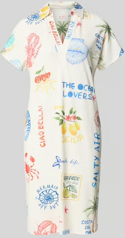 Oui regular fit jurk met all-over motiefprint - Foto 2