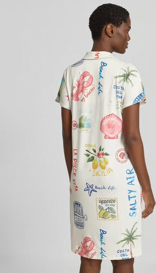 Oui regular fit jurk met all-over motiefprint - Foto 3