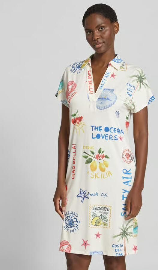 Oui regular fit jurk met all-over motiefprint - Foto 2