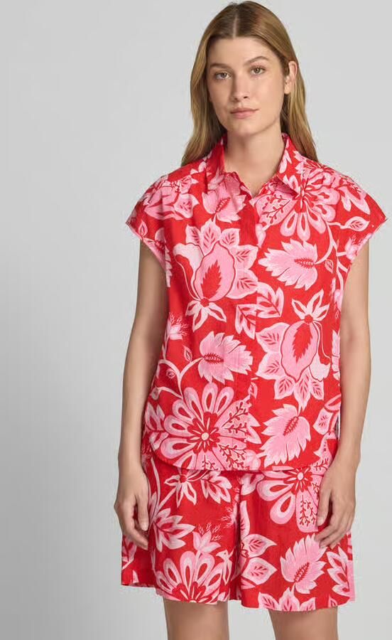 Oui Regular fit overhemdblouse met kapmouwen - Foto 2