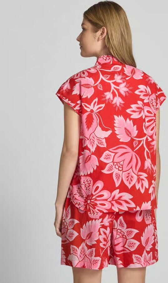 Oui Regular fit overhemdblouse met kapmouwen