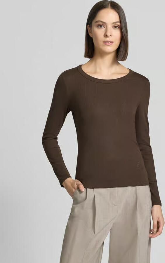 Oui Regular fit shirt met lange mouwen van katoenmix - Foto 2