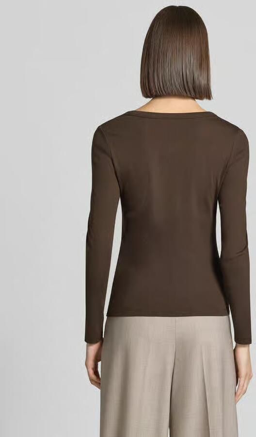 Oui Regular fit shirt met lange mouwen van katoenmix - Foto 3