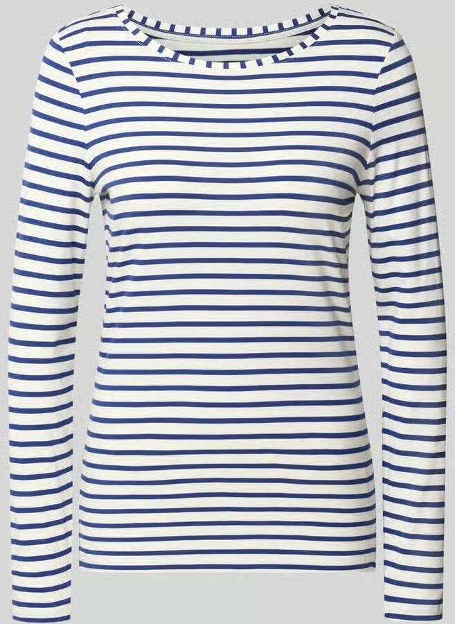 Oui Regular fit shirt met lange mouwen van mix van katoen en modal