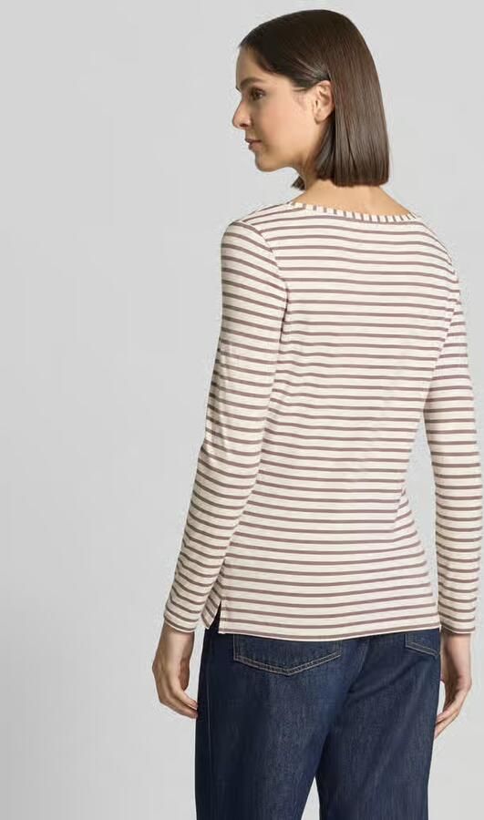 Oui Regular fit shirt met lange mouwen van mix van katoen en modal - Foto 3