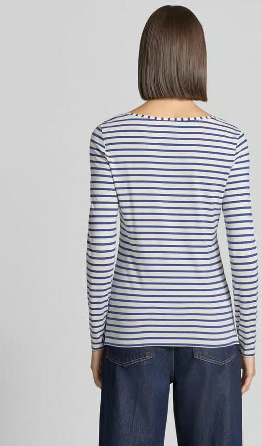 Oui Regular fit shirt met lange mouwen van mix van katoen en modal - Foto 3