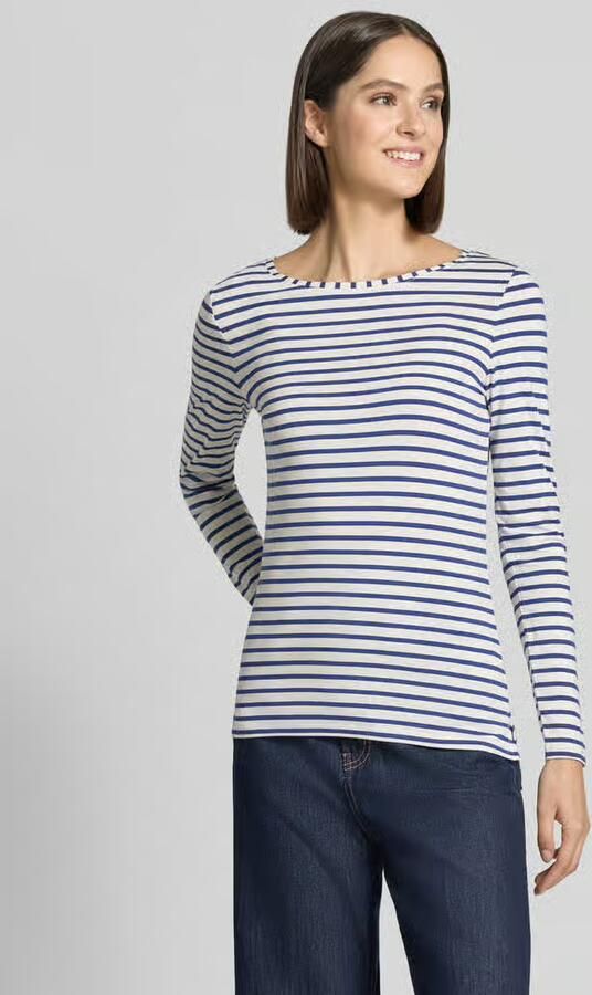 Oui Regular fit shirt met lange mouwen van mix van katoen en modal - Foto 2