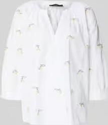 Oui regular fit tuniekblouse met stitchings en 3 4-mouw