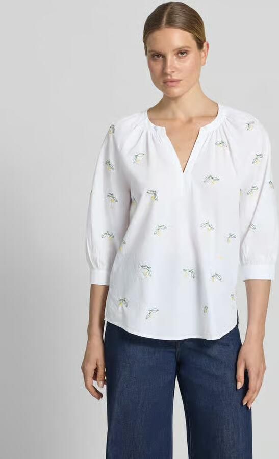 Oui regular fit tuniekblouse met stitchings en 3 4-mouw - Foto 2