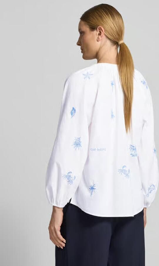 Oui regular fit tuniekblouse met stitchings en V-hals - Foto 3
