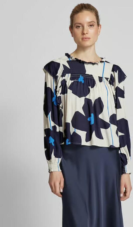 Oui Relaxed fit blouse met ballonmouwen - Foto 2