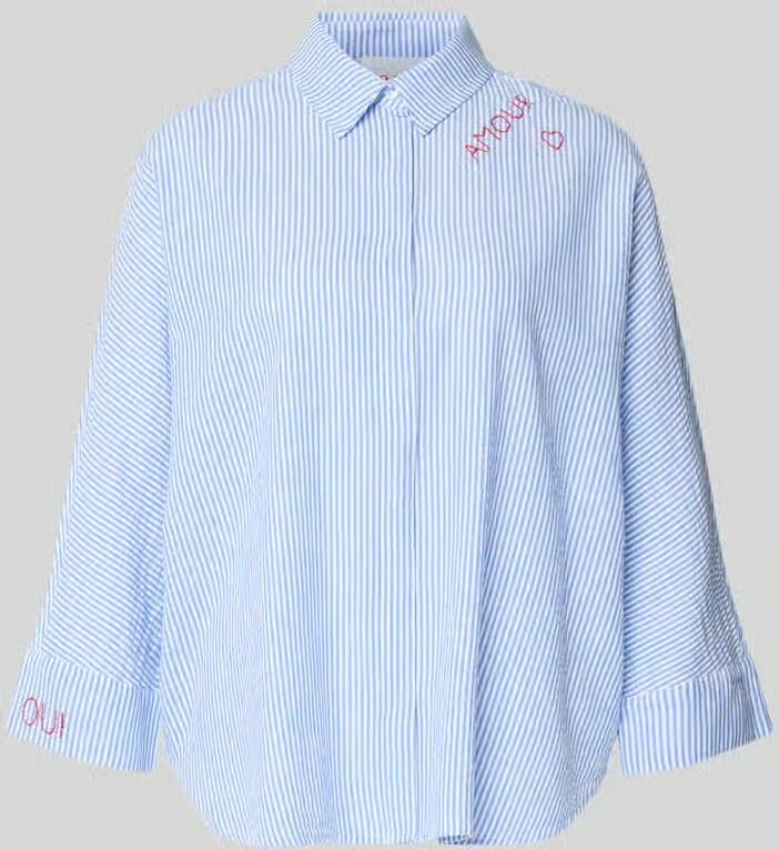Oui relaxed fit blouse met stitchings en 3 4-mouw - Foto 3