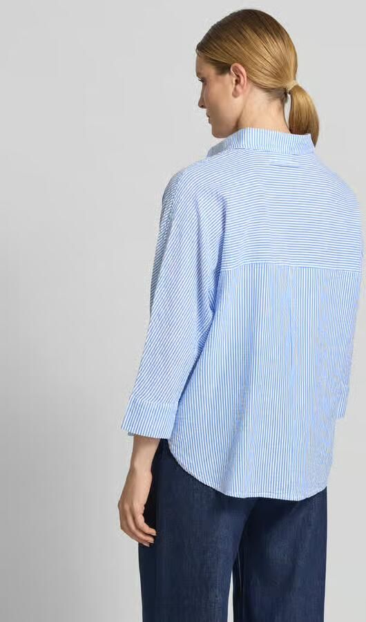 Oui relaxed fit blouse met stitchings en 3 4-mouw